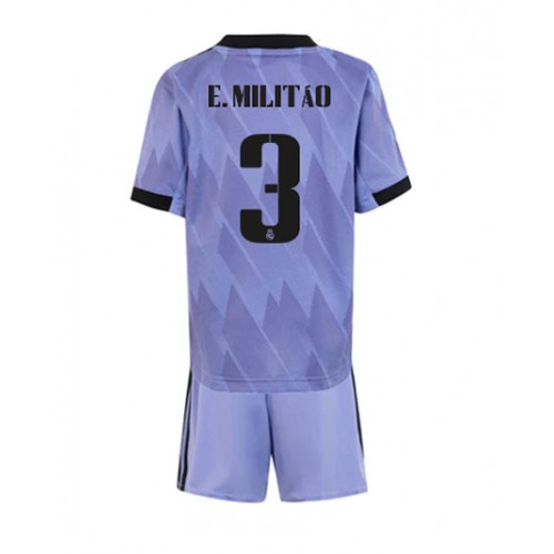 Real Madrid Eder Militao #3 kläder Barn 2022-23 Bortatröja Kortärmad (+ korta byxor) Real Madrid Eder Militao #3 kläder Barn 2022-23 Bortatröja Kortärmad (+ korta byxor)